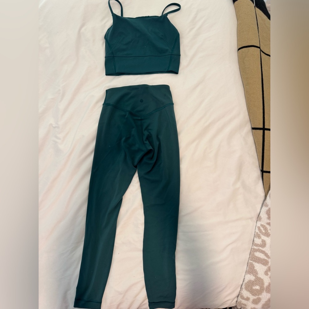 Lululemon Green Leggings and Tank Set